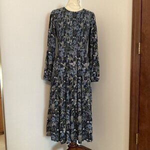 NWT Kate & Sam Floral Stretch Smocked Tiered Maxi Dress Cottage Core Prairie S
